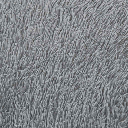 Hoogpolig vloerkleed NAVARRA 240x240 cm polyester zilvergrijs