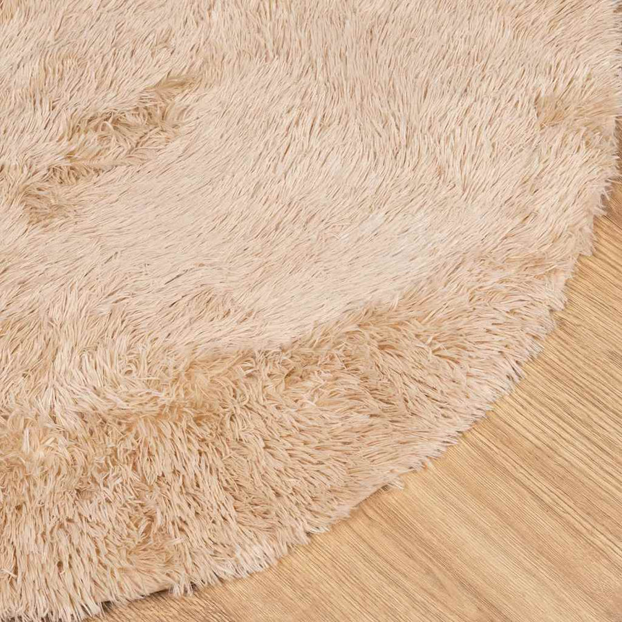 Hoogpolig vloerkleed NAVARRA 100x100 cm polyester beige
