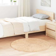 Vloerkleed rond 100 cm polyester beige