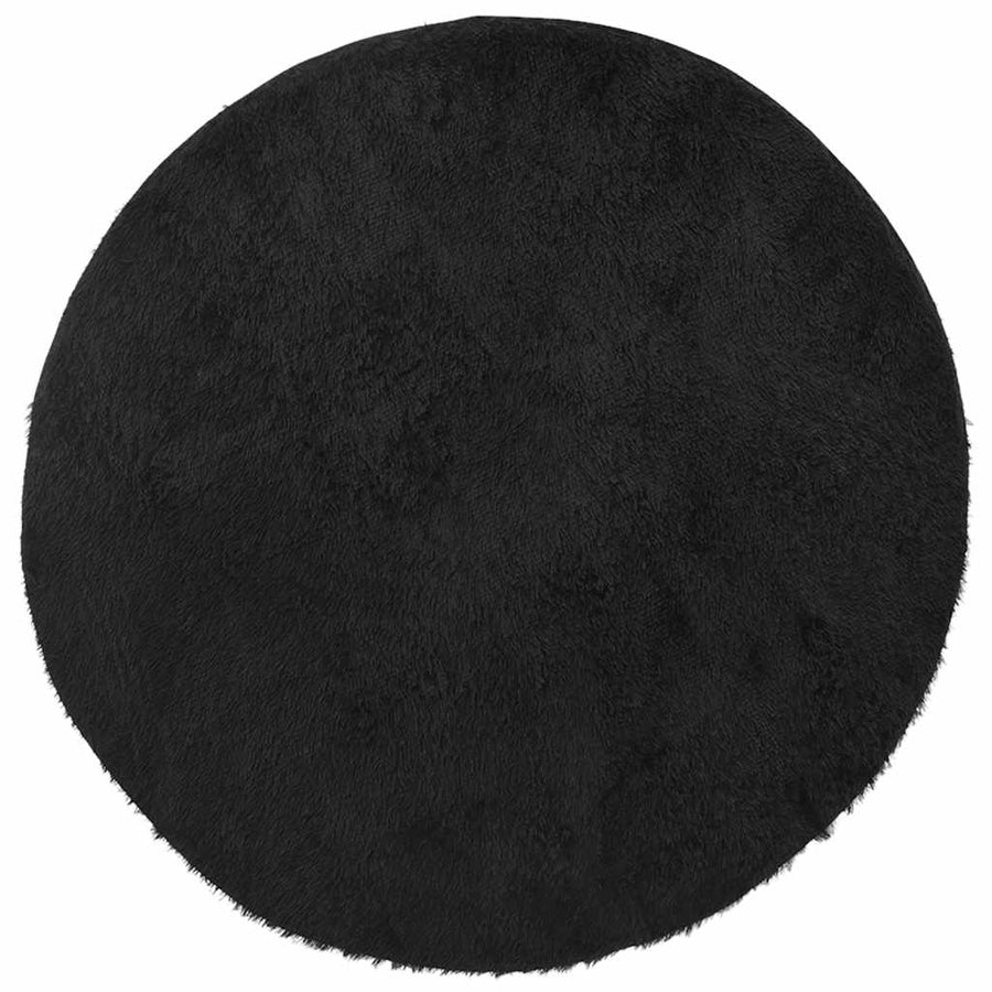 Hoogpolig vloerkleed NAVARRA 100x100 cm polyester zwart