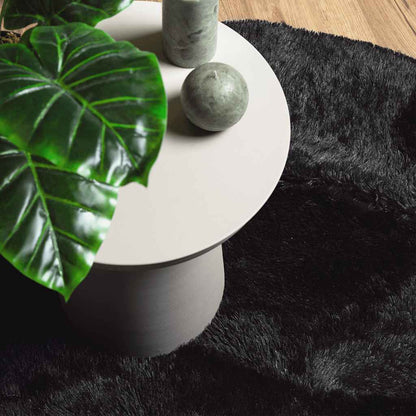 Hoogpolig vloerkleed NAVARRA 100x100 cm polyester zwart