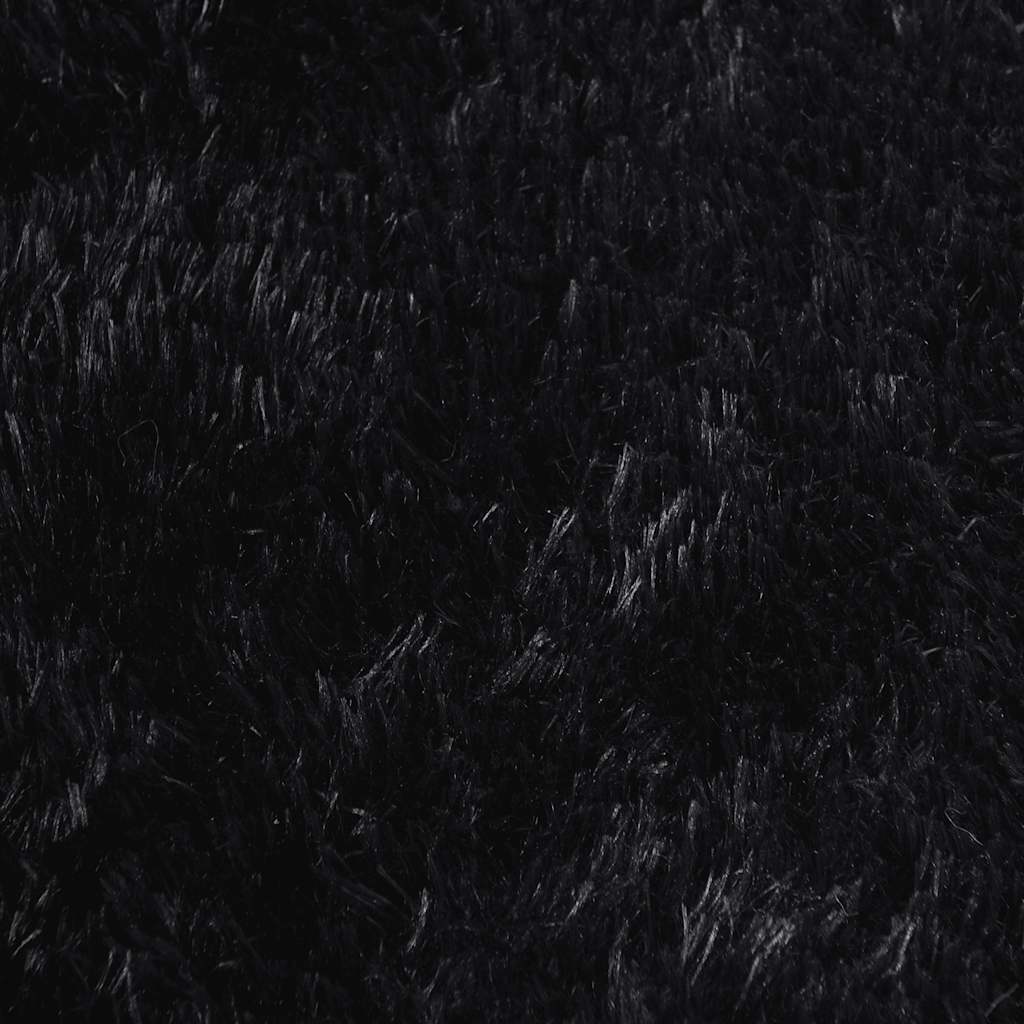 Hoogpolig vloerkleed NAVARRA 100x100 cm polyester zwart