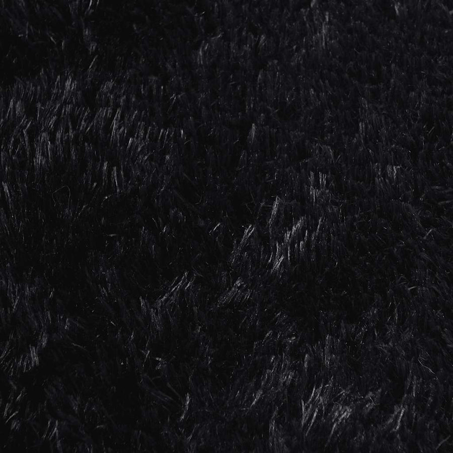 Hoogpolig vloerkleed NAVARRA 100x100 cm polyester zwart