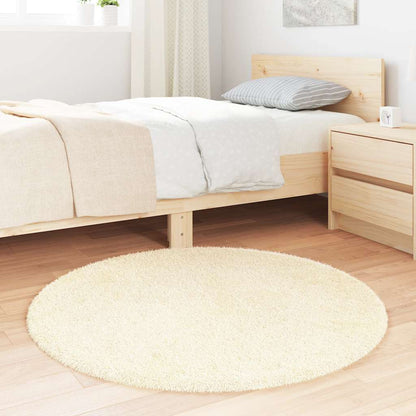 Hoogpolig vloerkleed NAVARRA 100x100 cm polyester crèmekleurig