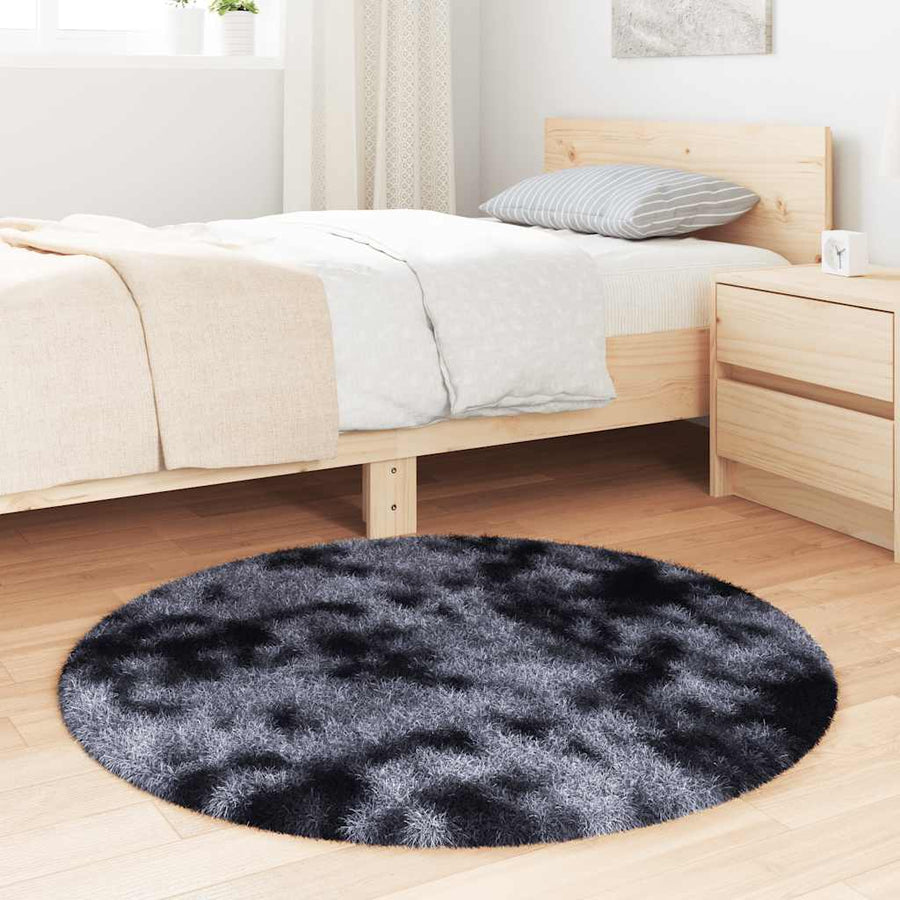 Hoogpolig vloerkleed NAVARRA 100x100 cm polyester donkergrijs