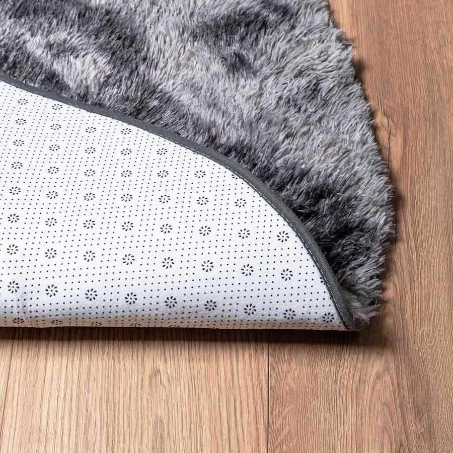 Hoogpolig vloerkleed NAVARRA 100x100 cm polyester donkergrijs