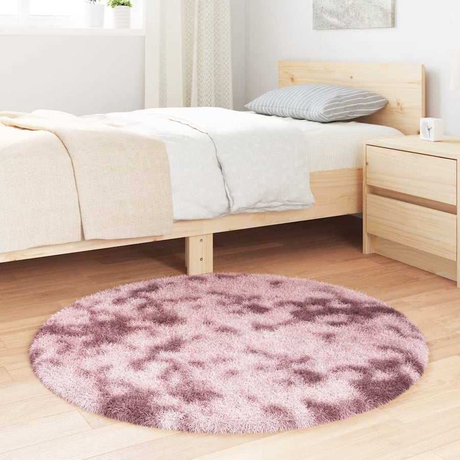 Hoogpolig vloerkleed NAVARRA 100x100 cm polyester stoffig roze