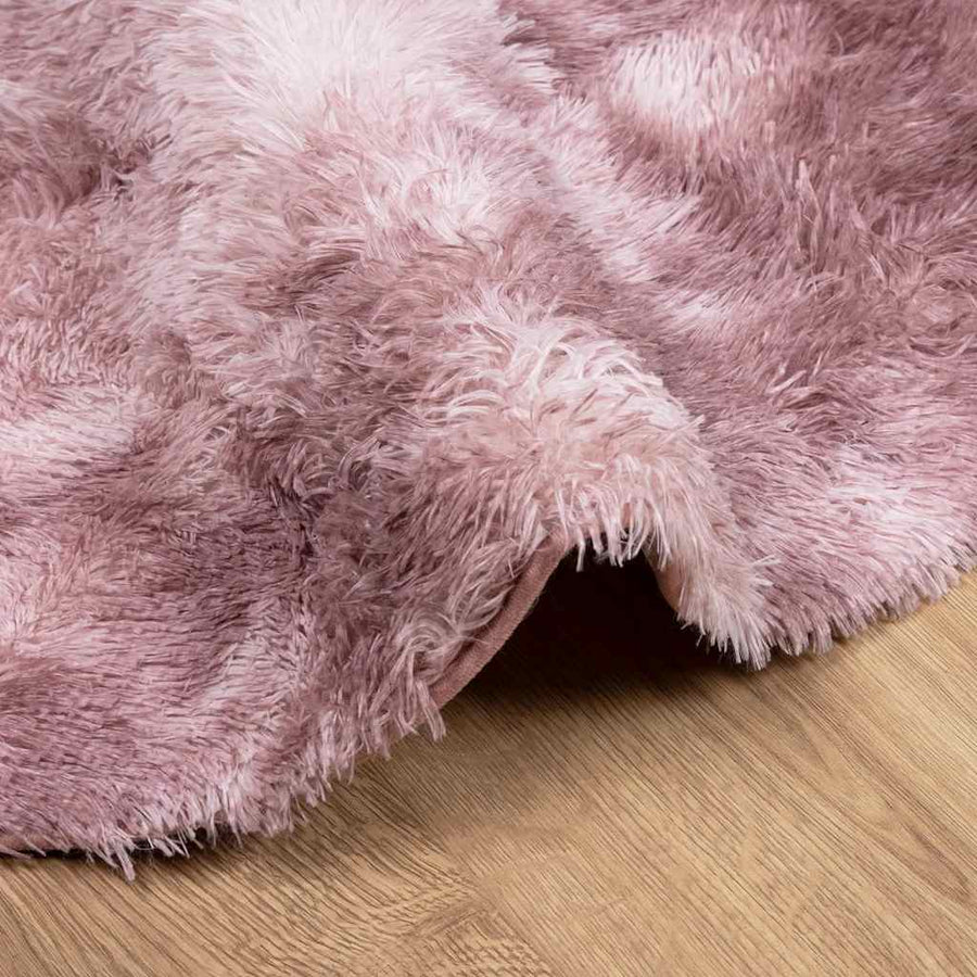 Hoogpolig vloerkleed NAVARRA 100x100 cm polyester stoffig roze
