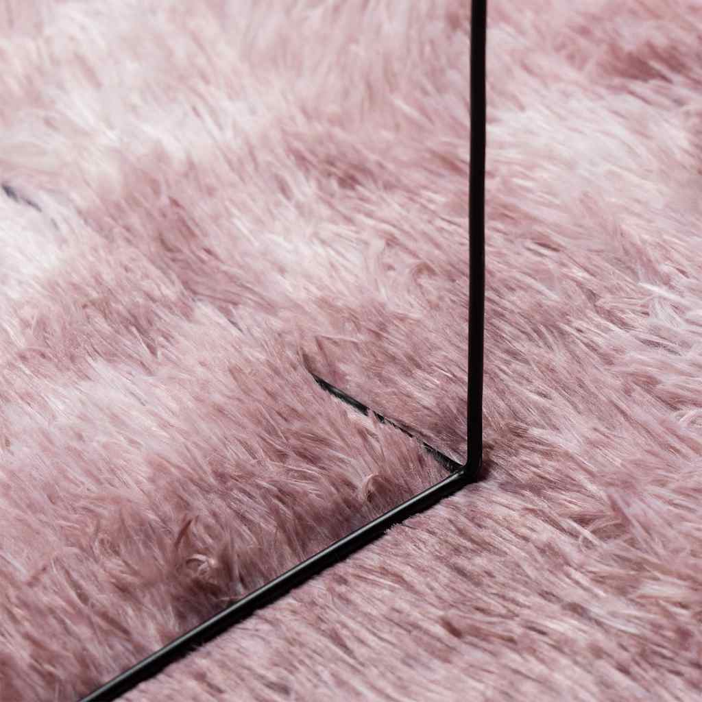 Hoogpolig vloerkleed NAVARRA 100x100 cm polyester stoffig roze