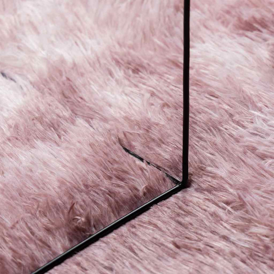 Hoogpolig vloerkleed NAVARRA 100x100 cm polyester stoffig roze
