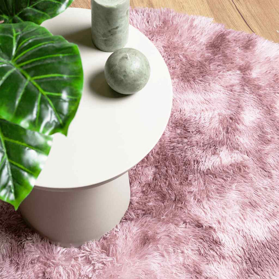 Hoogpolig vloerkleed NAVARRA 100x100 cm polyester stoffig roze