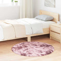 High-pile rug NAVARRA 100x100 cm polyester dusty pink