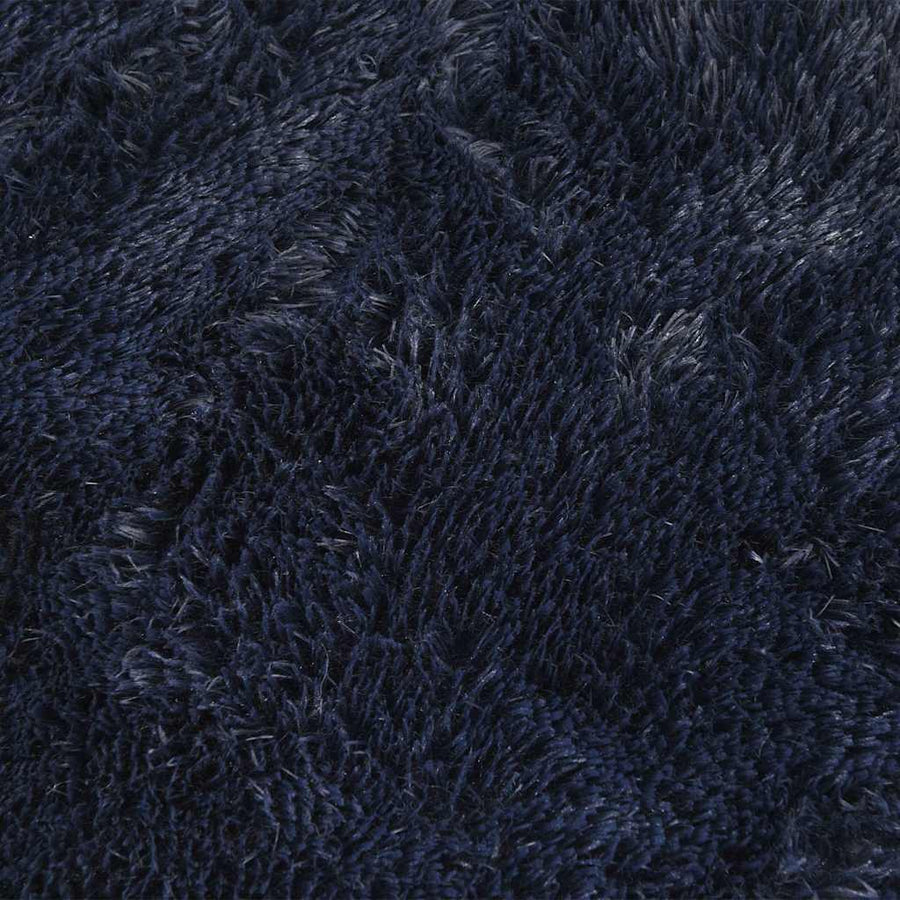 Hoogpolig Vloerkleed Navarra Polyester Marineblauw 100 x 100 cm