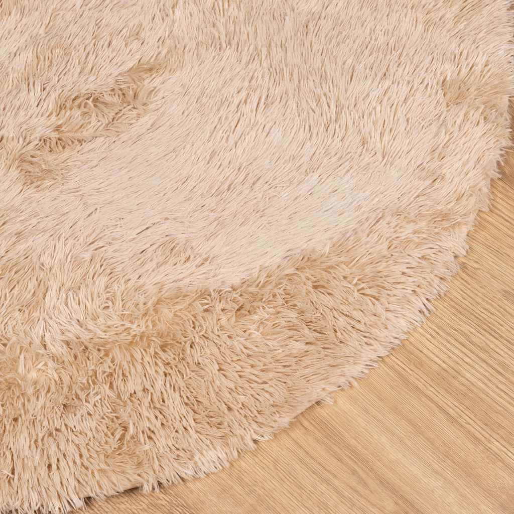 Hoogpolig vloerkleed NAVARRA 120x120 cm polyester beige