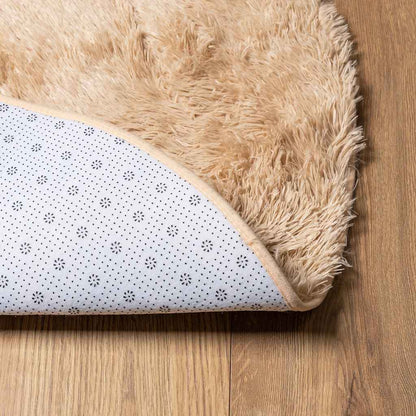 Hoogpolig vloerkleed NAVARRA 120x120 cm polyester beige