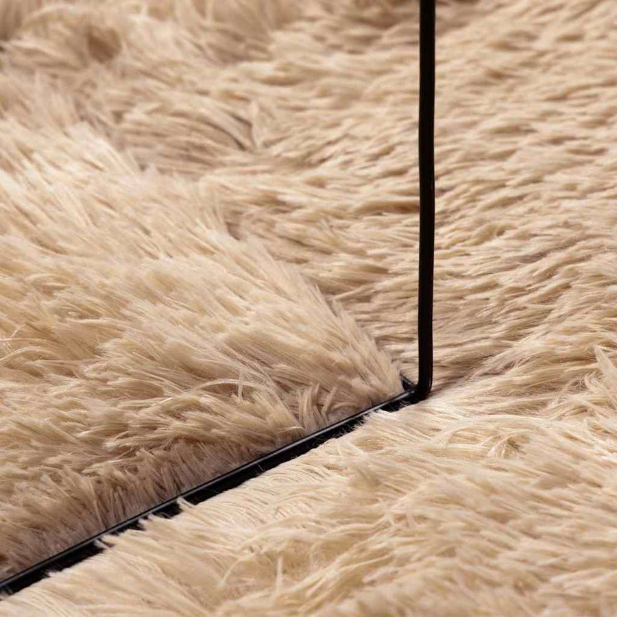 Hoogpolig vloerkleed NAVARRA 120x120 cm polyester beige