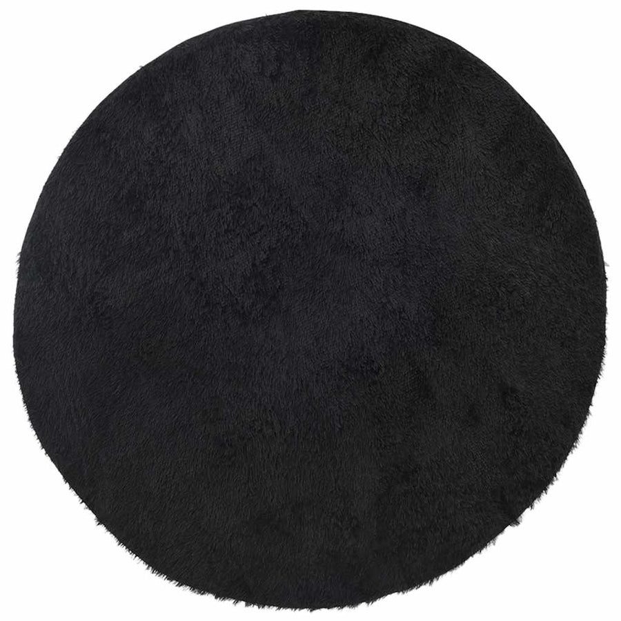 Hoogpolig vloerkleed NAVARRA 120x120 cm polyester zwart