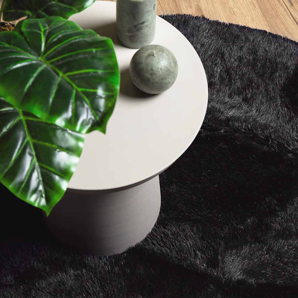 Hoogpolig vloerkleed NAVARRA 120x120 cm polyester zwart