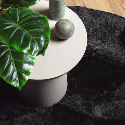 Hoogpolig vloerkleed NAVARRA 120x120 cm polyester zwart