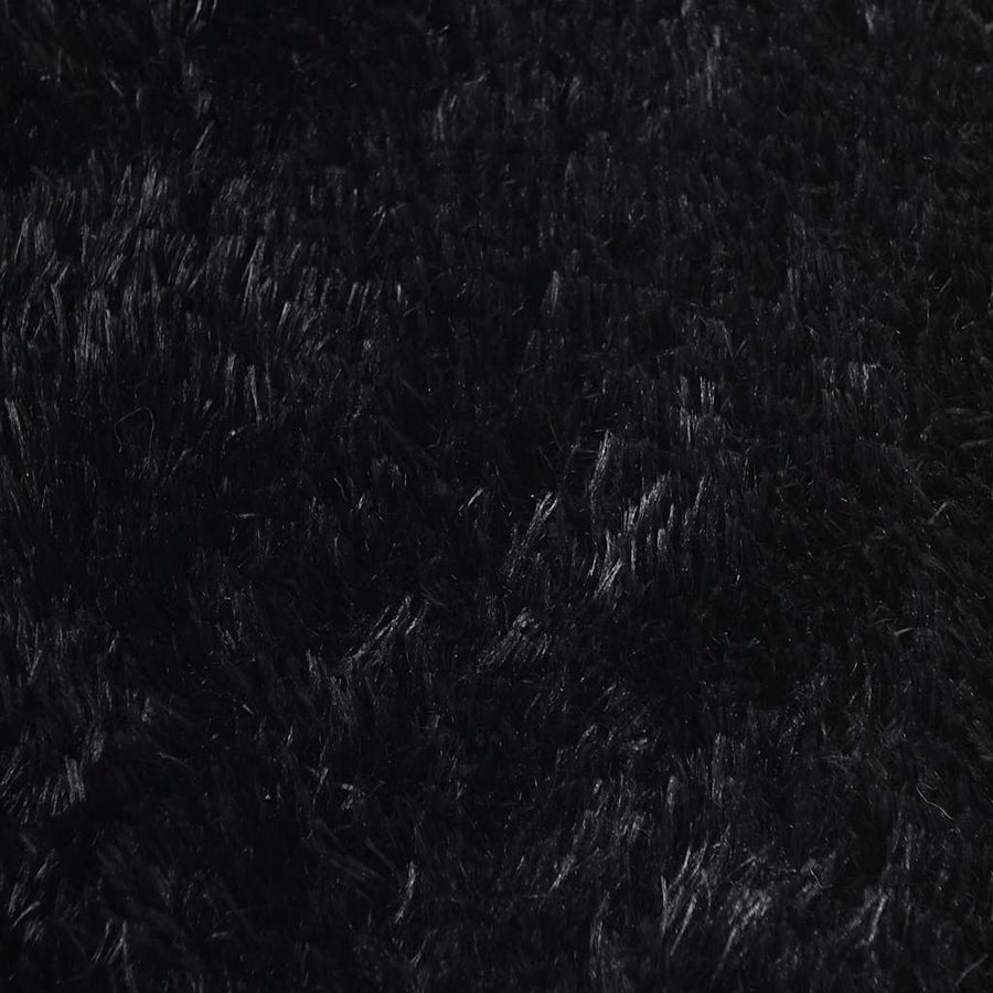 Hoogpolig vloerkleed NAVARRA 120x120 cm polyester zwart