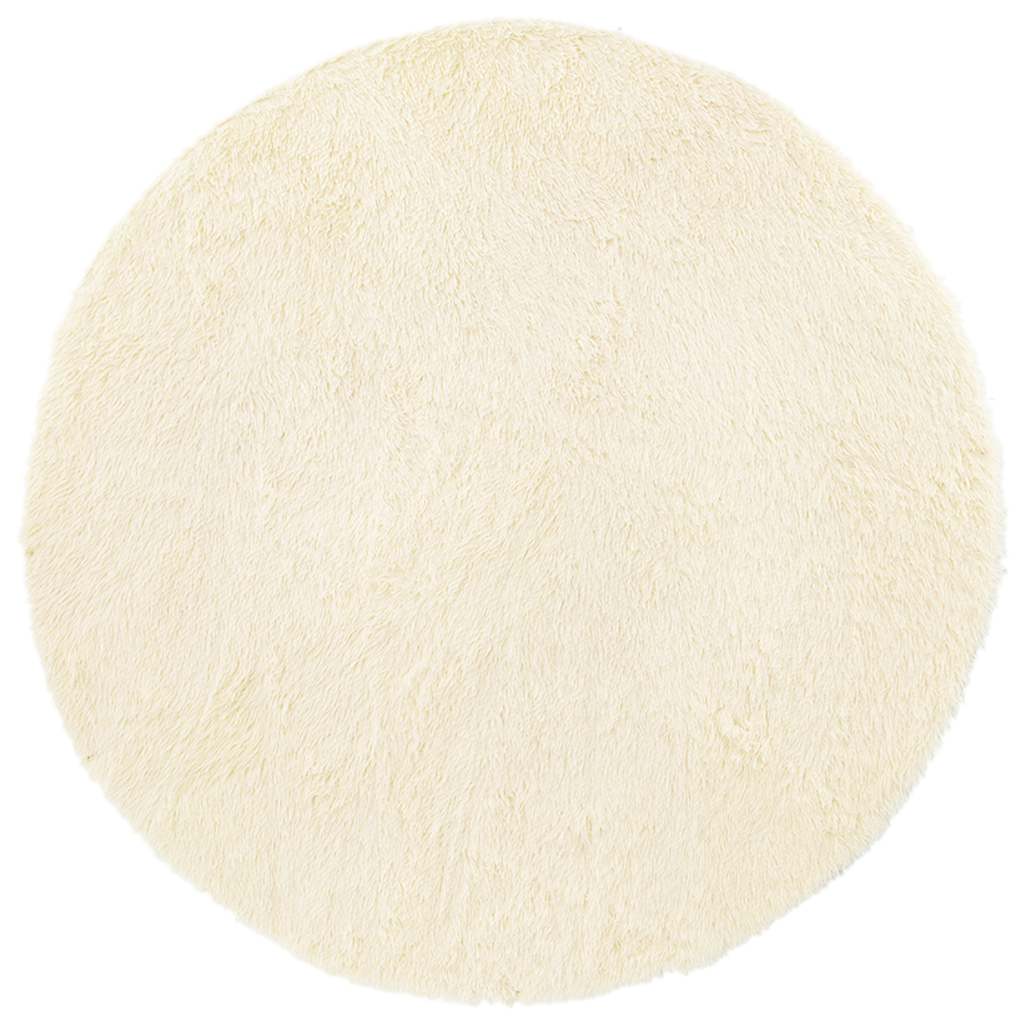 Hoogpolig vloerkleed NAVARRA 120x120 cm polyester crèmekleurig