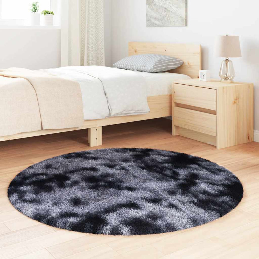 Hoogpolig vloerkleed NAVARRA 120x120 cm polyester donkergrijs