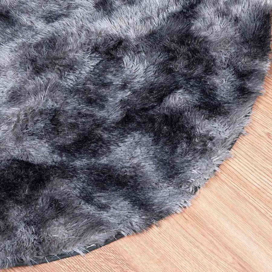 Hoogpolig vloerkleed NAVARRA 120x120 cm polyester donkergrijs