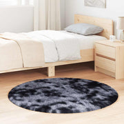 Vloerkleed rond 120 cm polyester donkergrijs