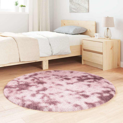 Hoogpolig vloerkleed NAVARRA 120x120 cm polyester stoffig roze