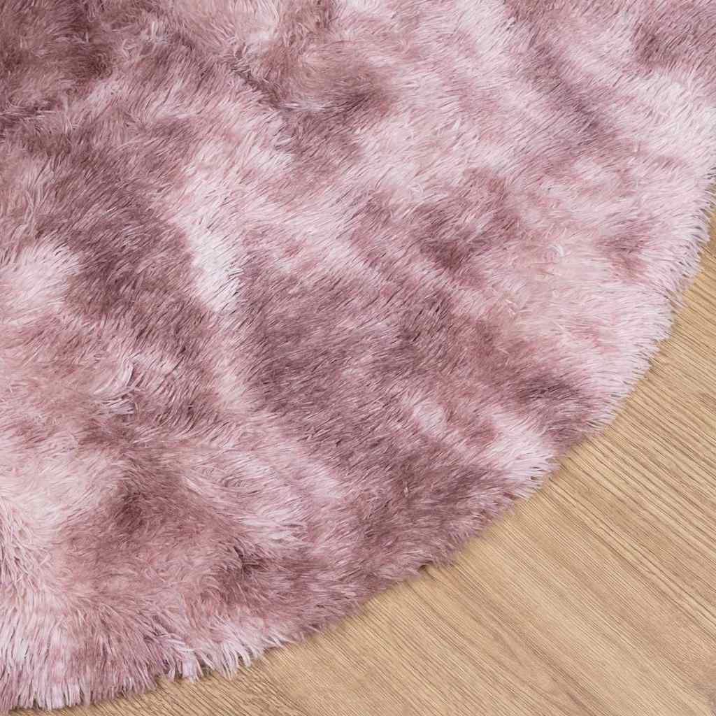 Hoogpolig vloerkleed NAVARRA 120x120 cm polyester stoffig roze