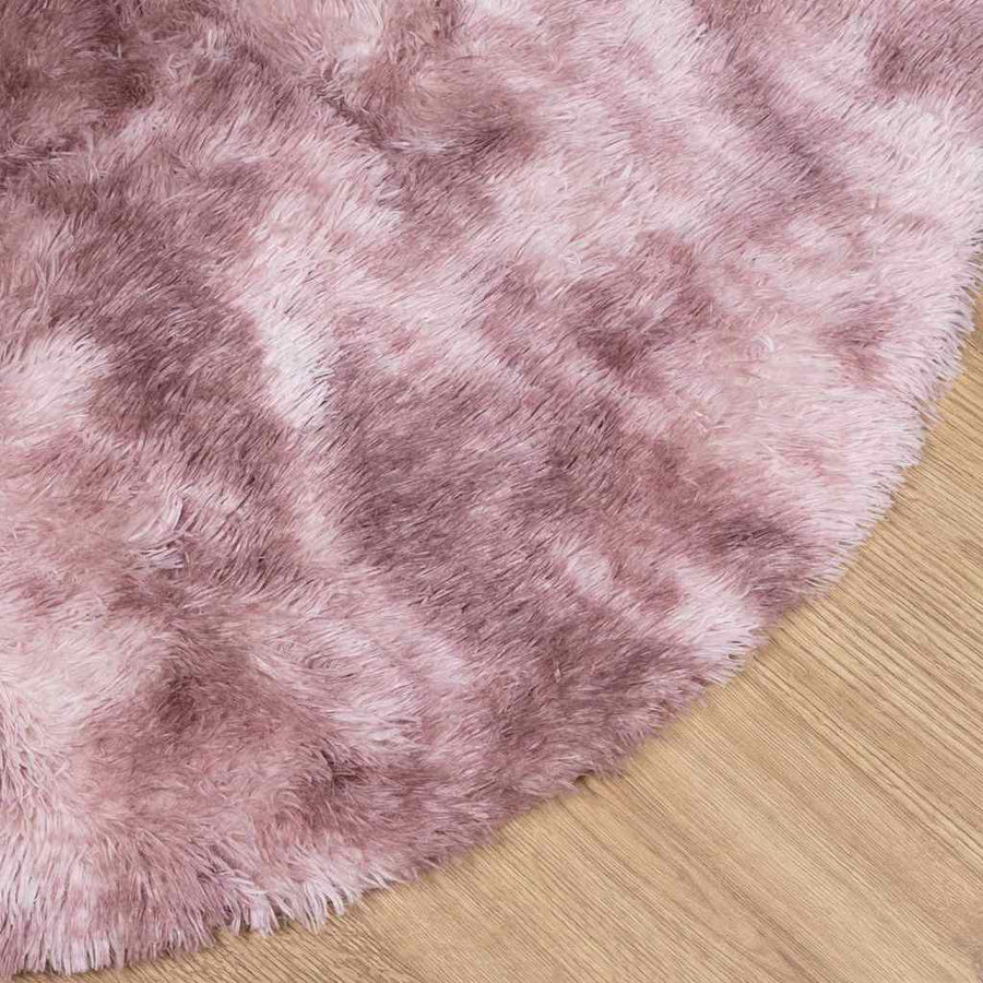 Hoogpolig vloerkleed NAVARRA 120x120 cm polyester stoffig roze