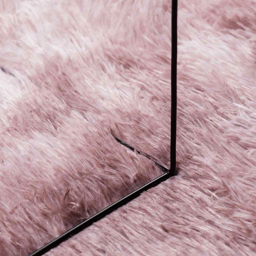 Hoogpolig vloerkleed NAVARRA 120x120 cm polyester stoffig roze