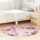 High-pile rug NAVARRA 120x120 cm polyester dusty pink