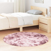 Vloerkleed rond 120 cm polyester stoffig roze