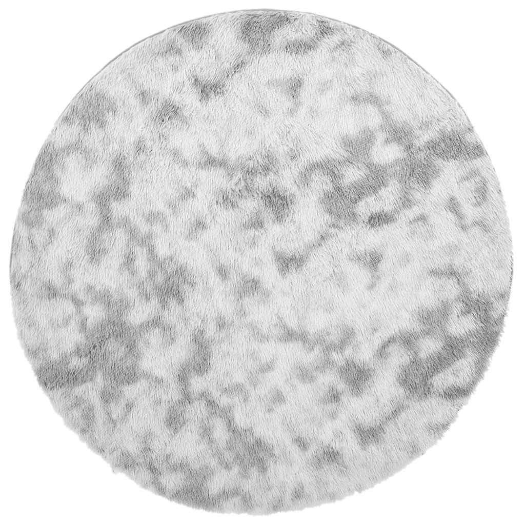 Hoogpolig vloerkleed NAVARRA 120x120 cm polyester lichtgrijs