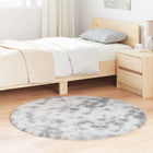 Shaggy rug NAVARRA 120x120 cm polyester light grey