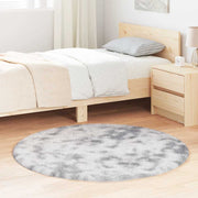Vloerkleed hoogpolig 120x120 cm lichtgrijs polyester