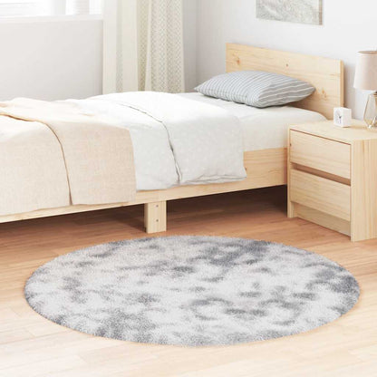 Hoogpolig vloerkleed NAVARRA 120x120 cm polyester lichtgrijs