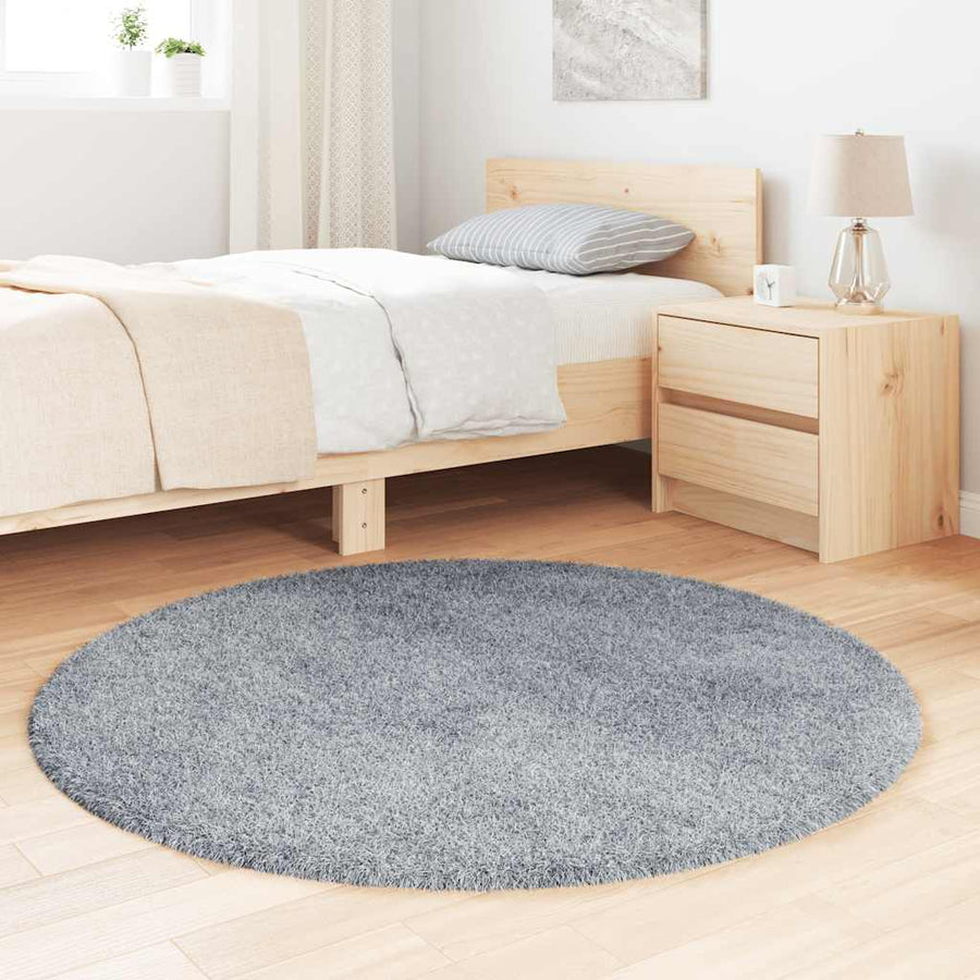Hoogpolig vloerkleed NAVARRA 120x120 cm polyester zilvergrijs