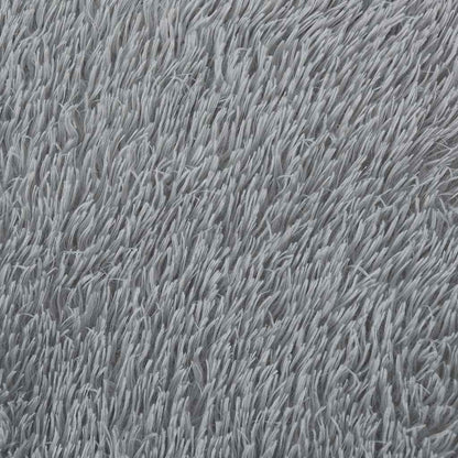 Hoogpolig vloerkleed NAVARRA 120x120 cm polyester zilvergrijs
