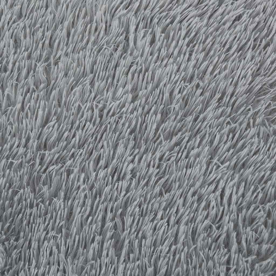 Hoogpolig vloerkleed NAVARRA 120x120 cm polyester zilvergrijs