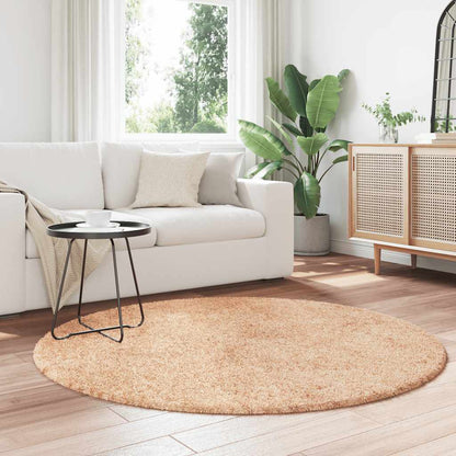 Hoogpolig vloerkleed NAVARRA 160x160 cm polyester beige