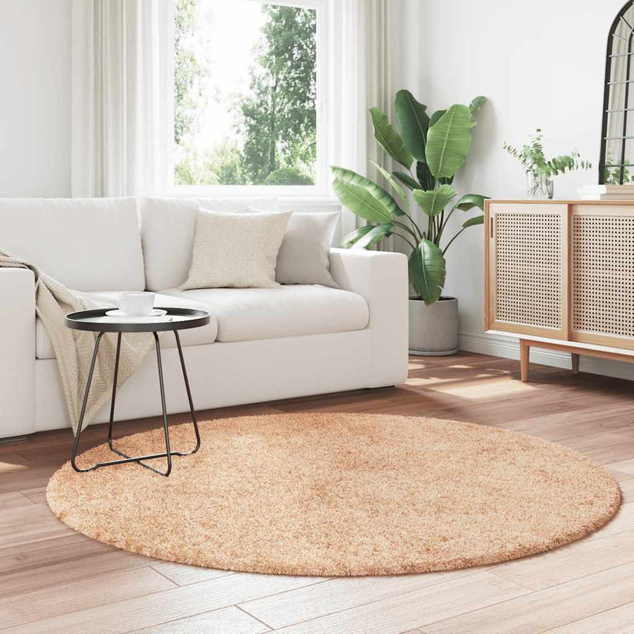 Hoogpolig vloerkleed NAVARRA 160x160 cm polyester beige