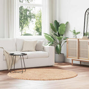 Vloerkleed rond 160 cm polyester beige