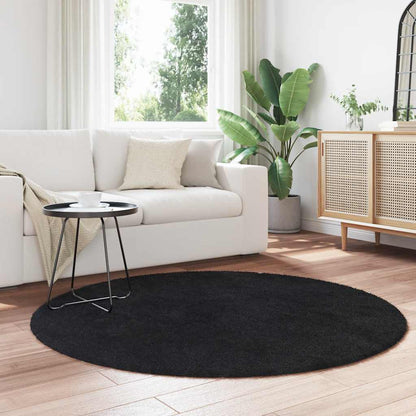 Hoogpolig vloerkleed NAVARRA 160x160 cm polyester zwart