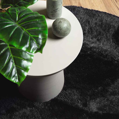 Hoogpolig vloerkleed NAVARRA 160x160 cm polyester zwart