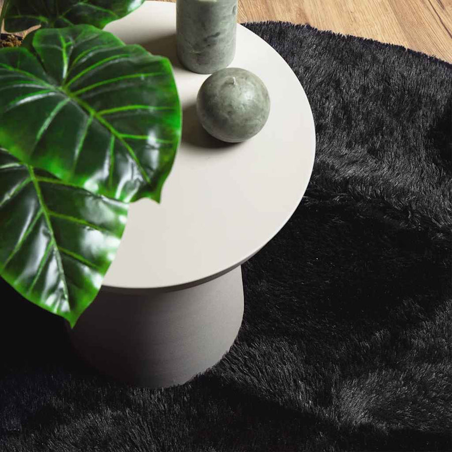 Hoogpolig vloerkleed NAVARRA 160x160 cm polyester zwart
