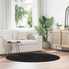 High-pile rug NAVARRA 160x160 cm polyester black