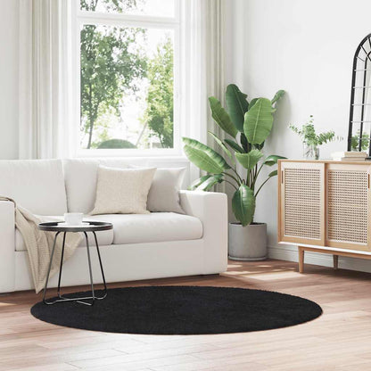Hoogpolig vloerkleed NAVARRA 160x160 cm polyester zwart