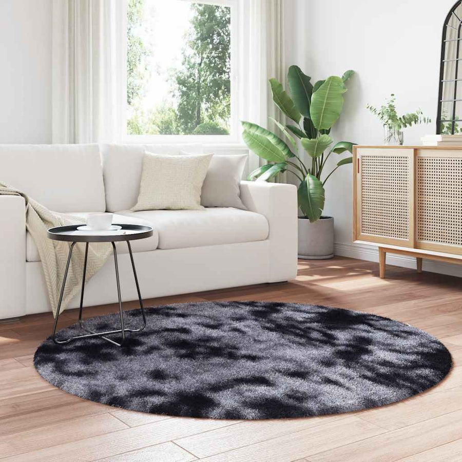 Hoogpolig vloerkleed NAVARRA 160x160 cm polyester donkergrijs